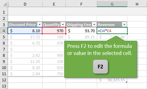 excel for mac f2